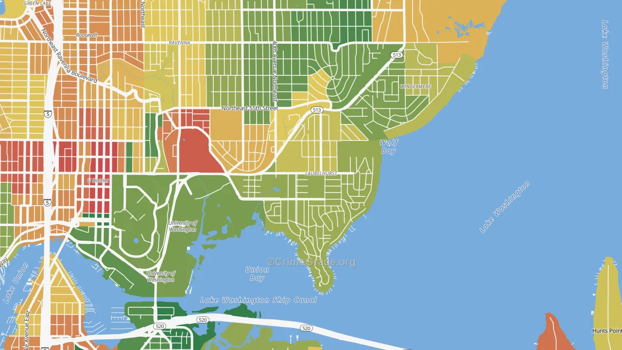 Laurelhurst, Seattle, WA Map of Assault Rates