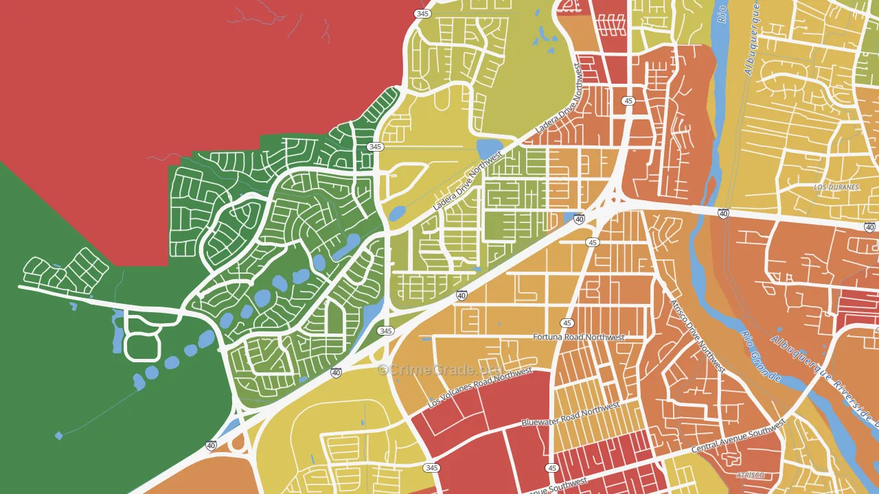 Laurelwood, Albuquerque, NM Map of Assault Rates