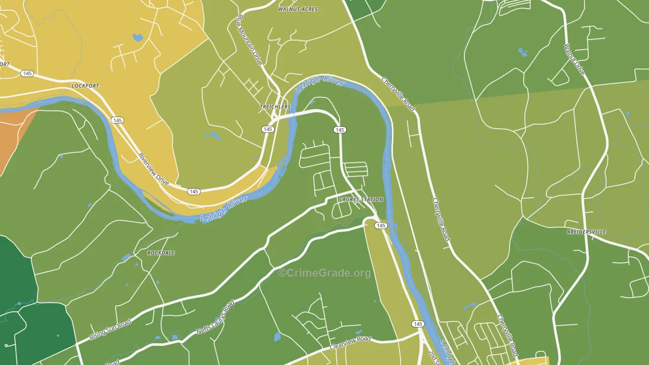 Laurys Station, PA Map of Assault Rates