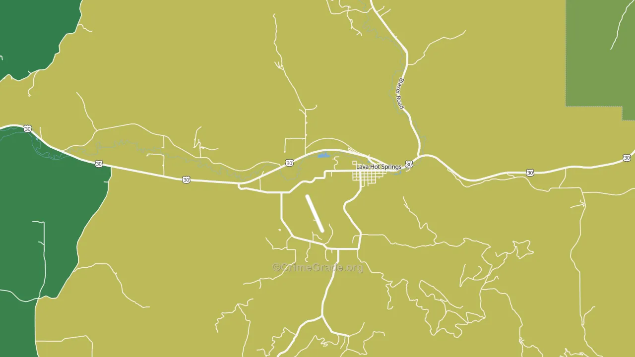 Lava Hot Springs, ID Map of Assault Rates