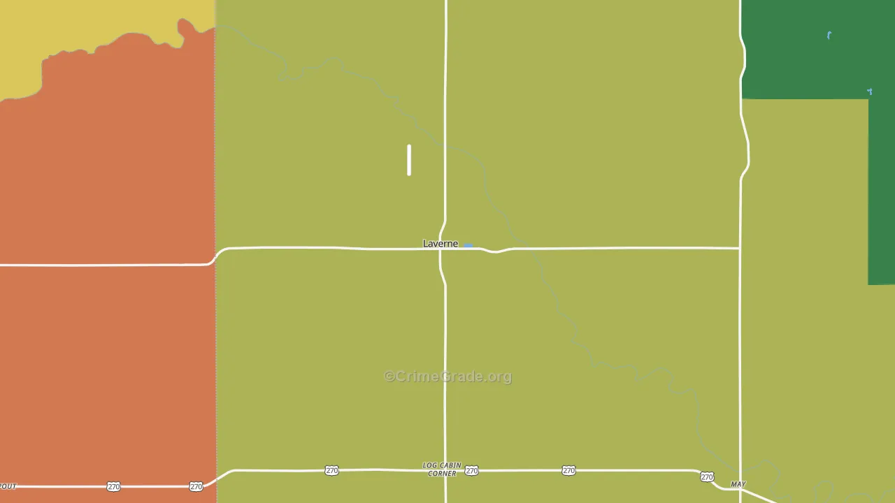 Laverne, OK Map of Assault Rates