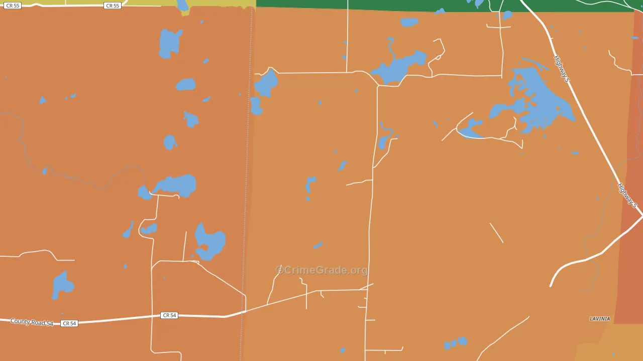Lavinia, MN Map of Assault Rates