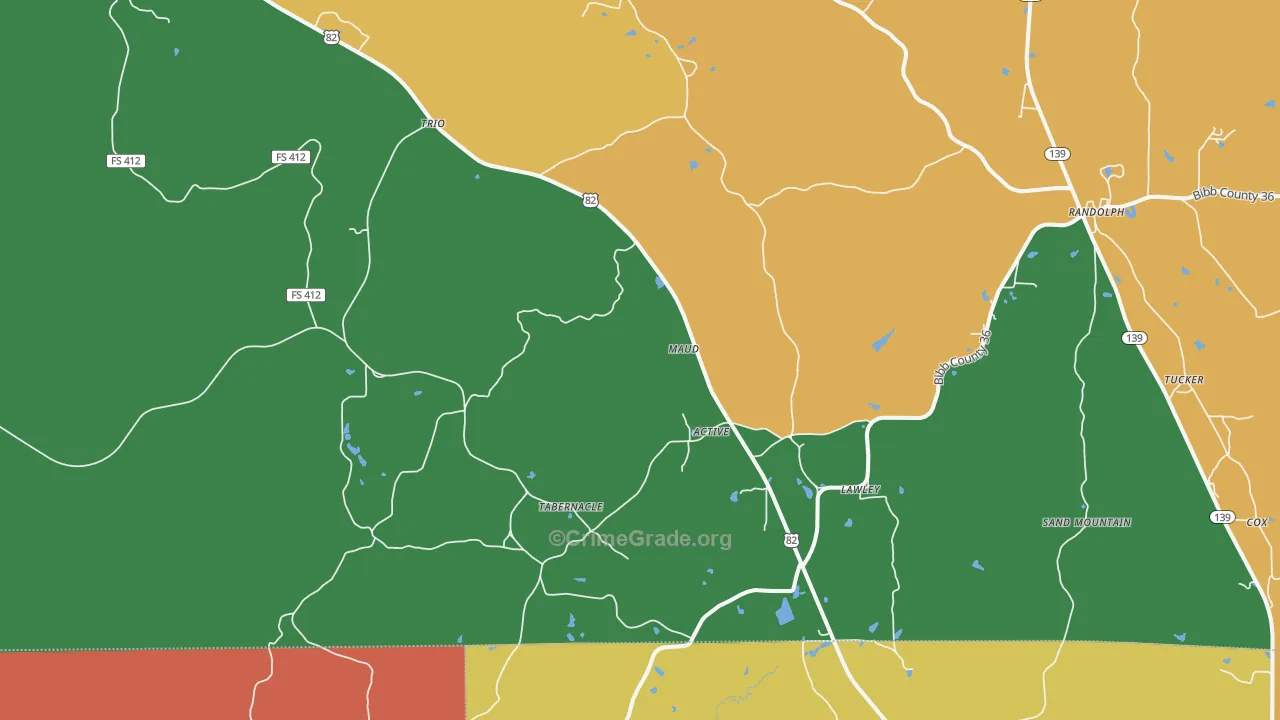Lawley, AL Map of Assault Rates