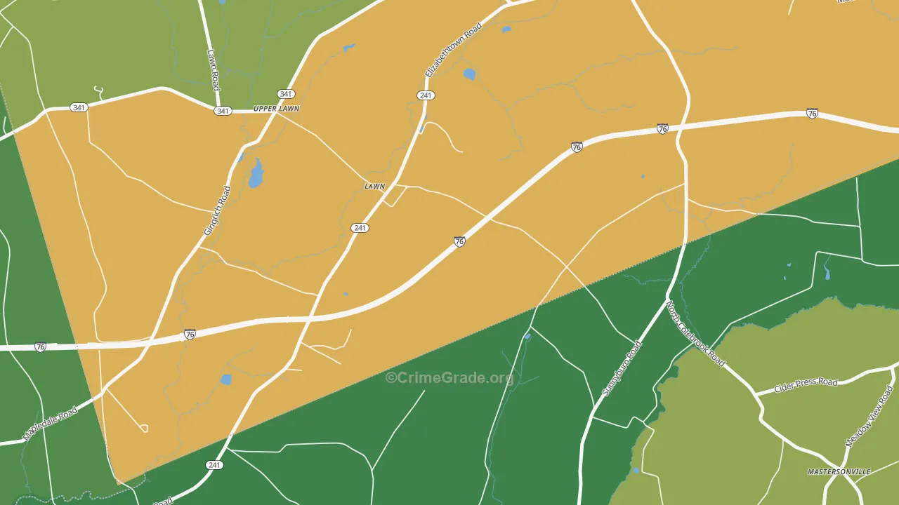 Lawn, PA Map of Assault Rates