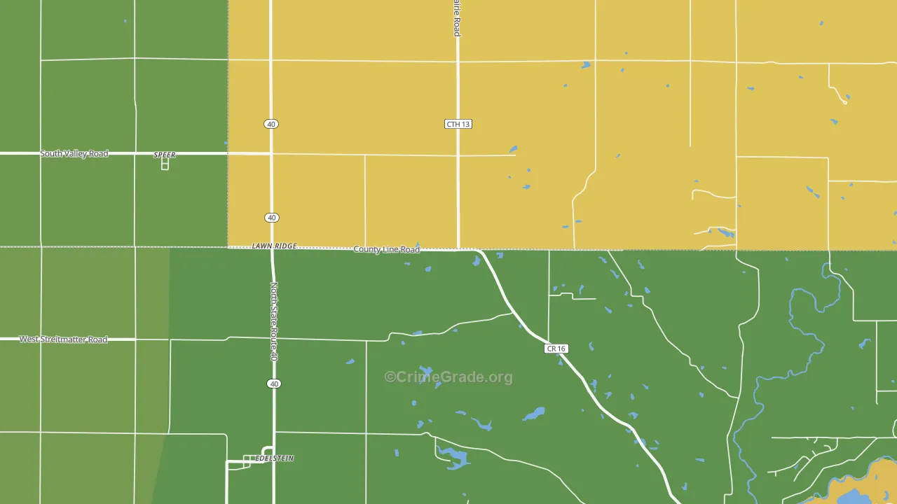 Lawn Ridge, IL Map of Assault Rates