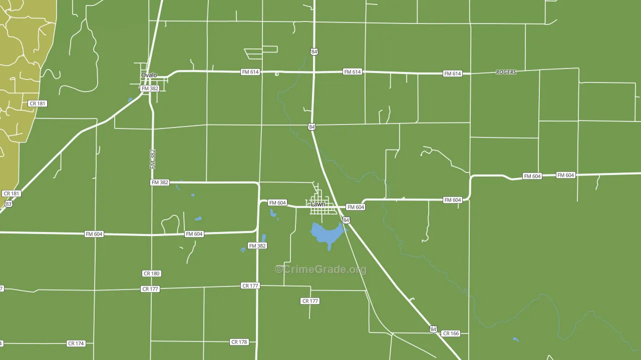 Lawn, TX Map of Assault Rates