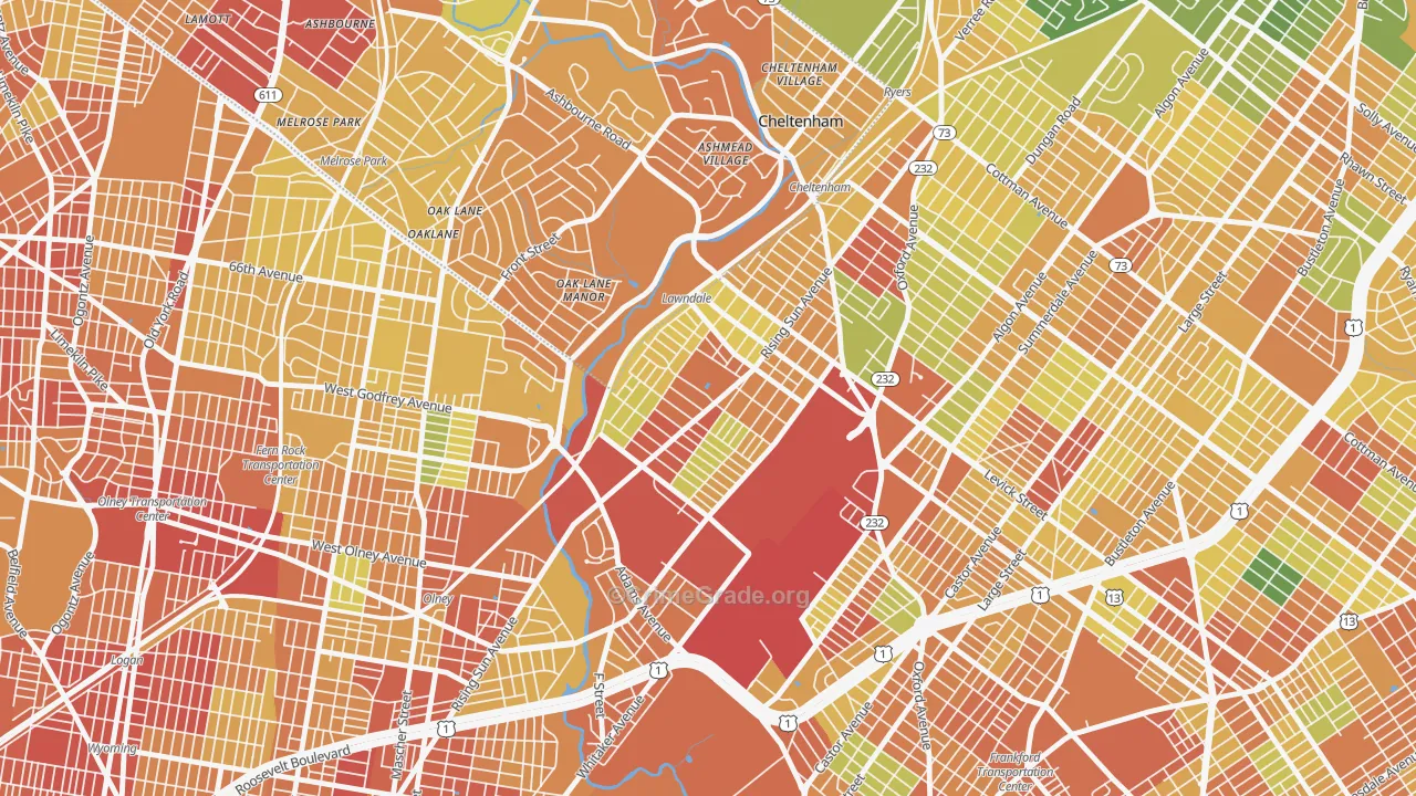Lawncrest, Philadelphia, PA Map of Assault Rates