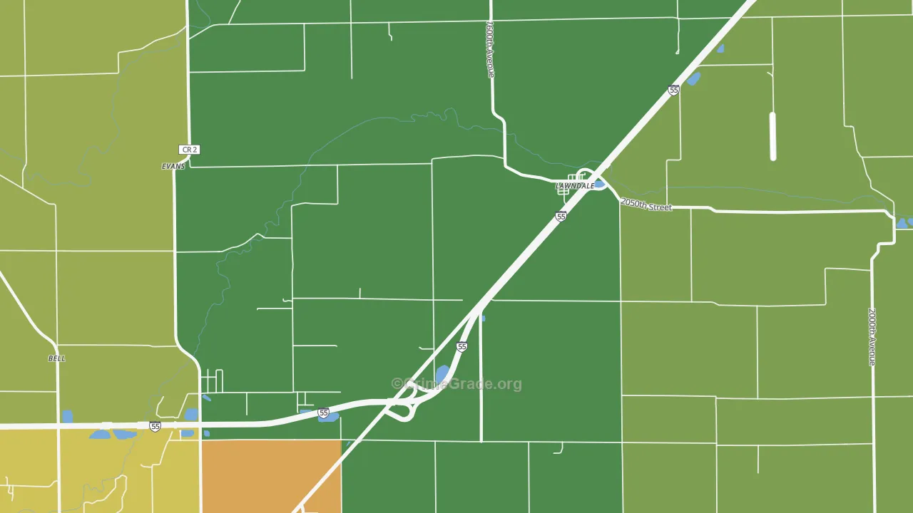 Lawndale, IL Map of Assault Rates