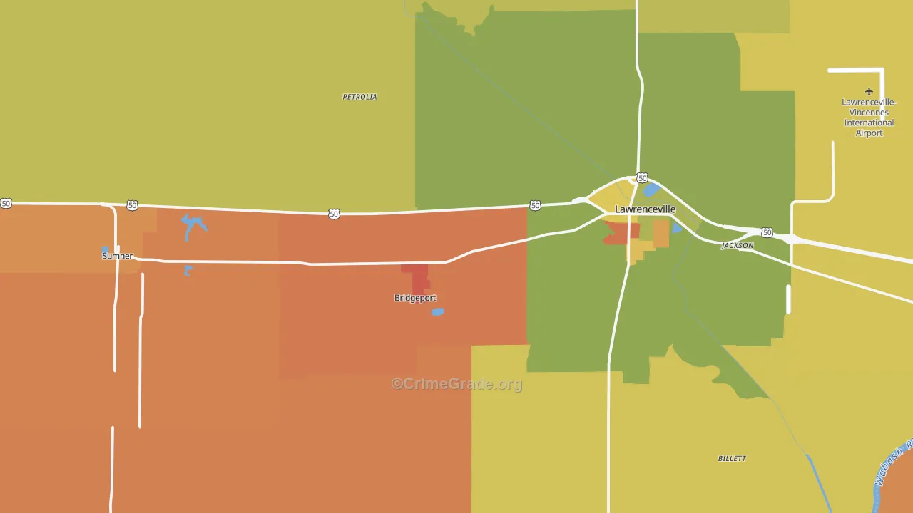 Lawrence County, IL Map of Assault Rates