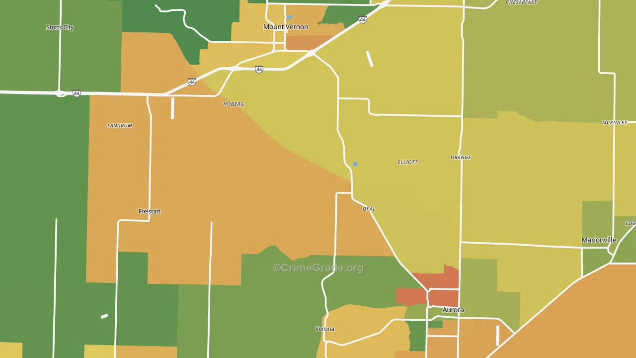 Lawrence County, MO Map of Assault Rates