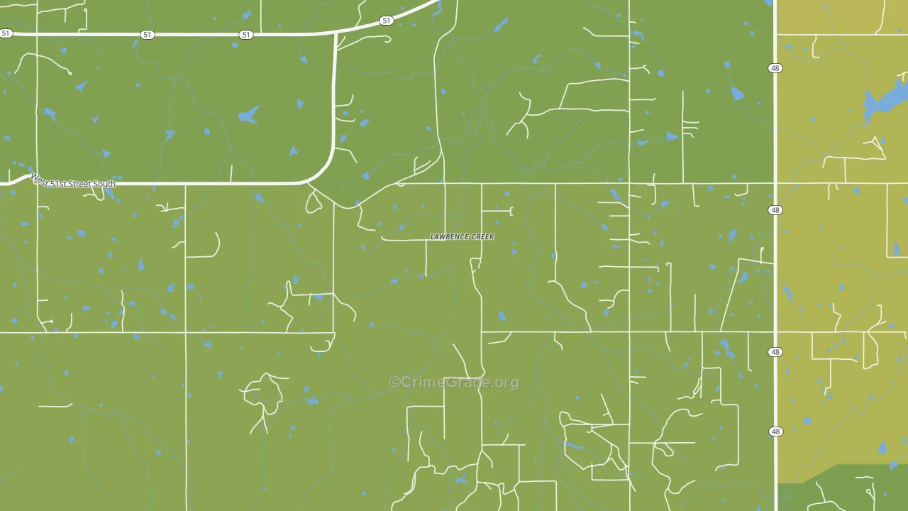 Lawrence Creek, OK Map of Assault Rates