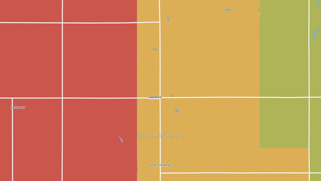 Lawrence, NE Map of Assault Rates
