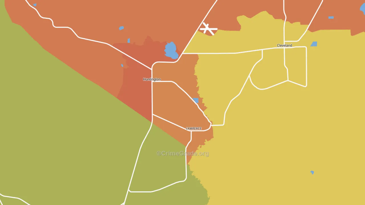 Lawrence, UT Map of Assault Rates