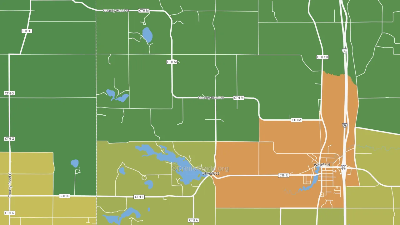 Lawrence, WI Map of Assault Rates