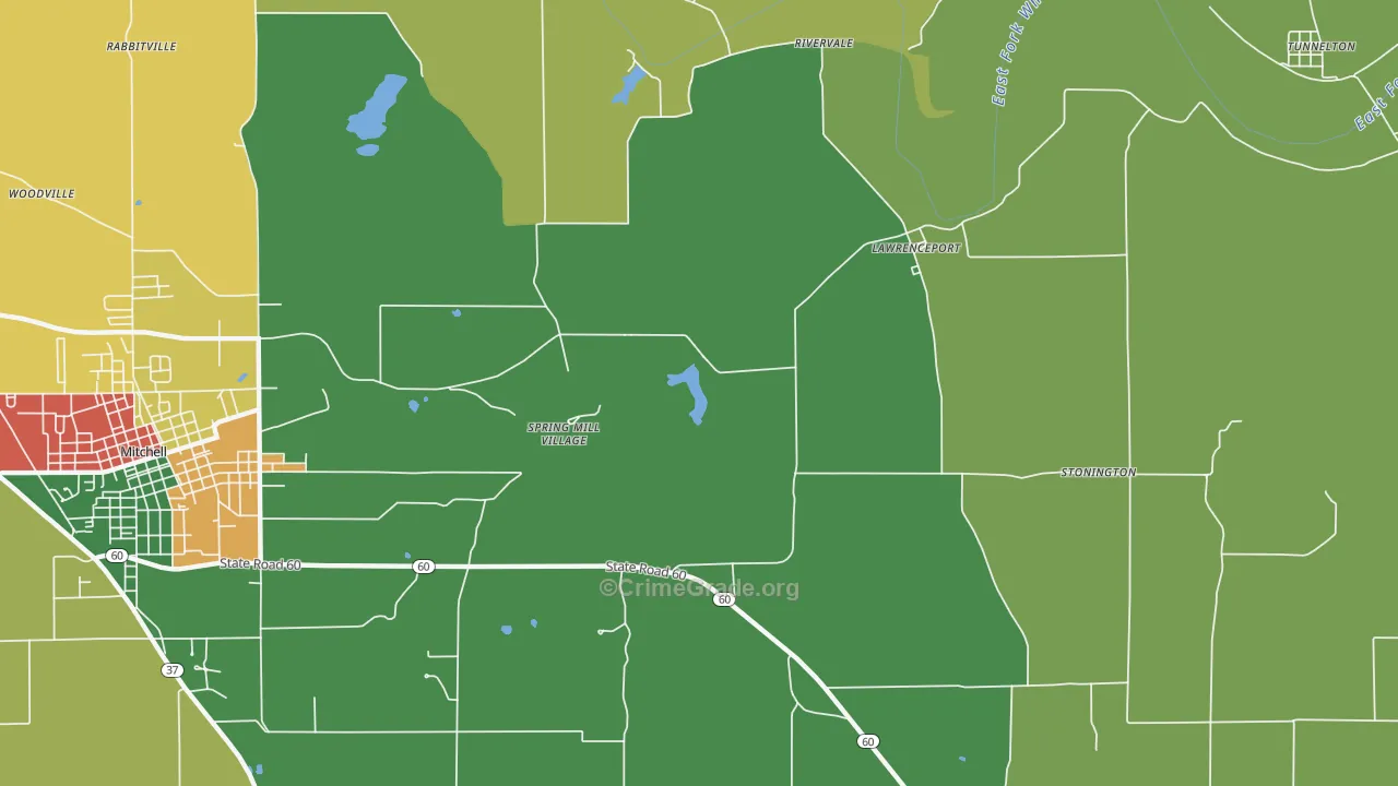 Lawrenceport, IN Map of Assault Rates