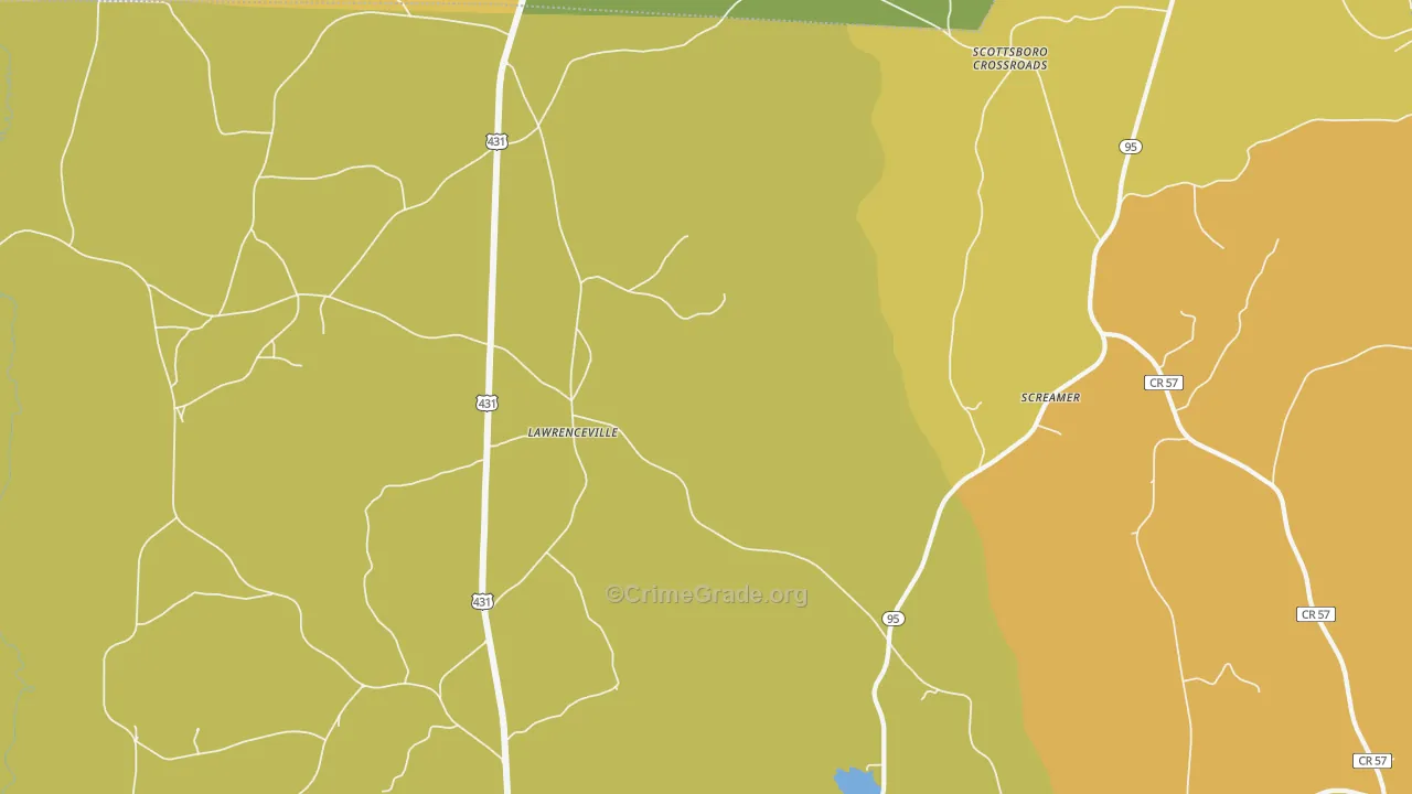 Lawrenceville, AL Map of Assault Rates