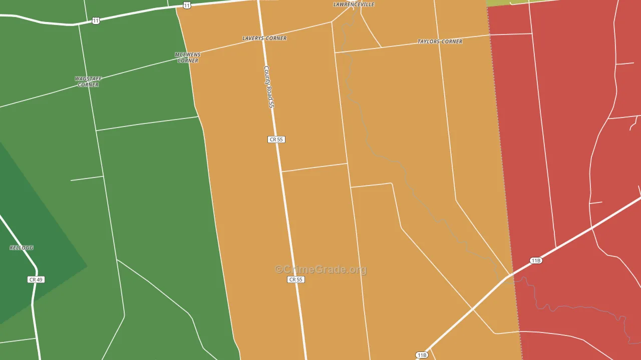 Lawrenceville, NY Map of Assault Rates