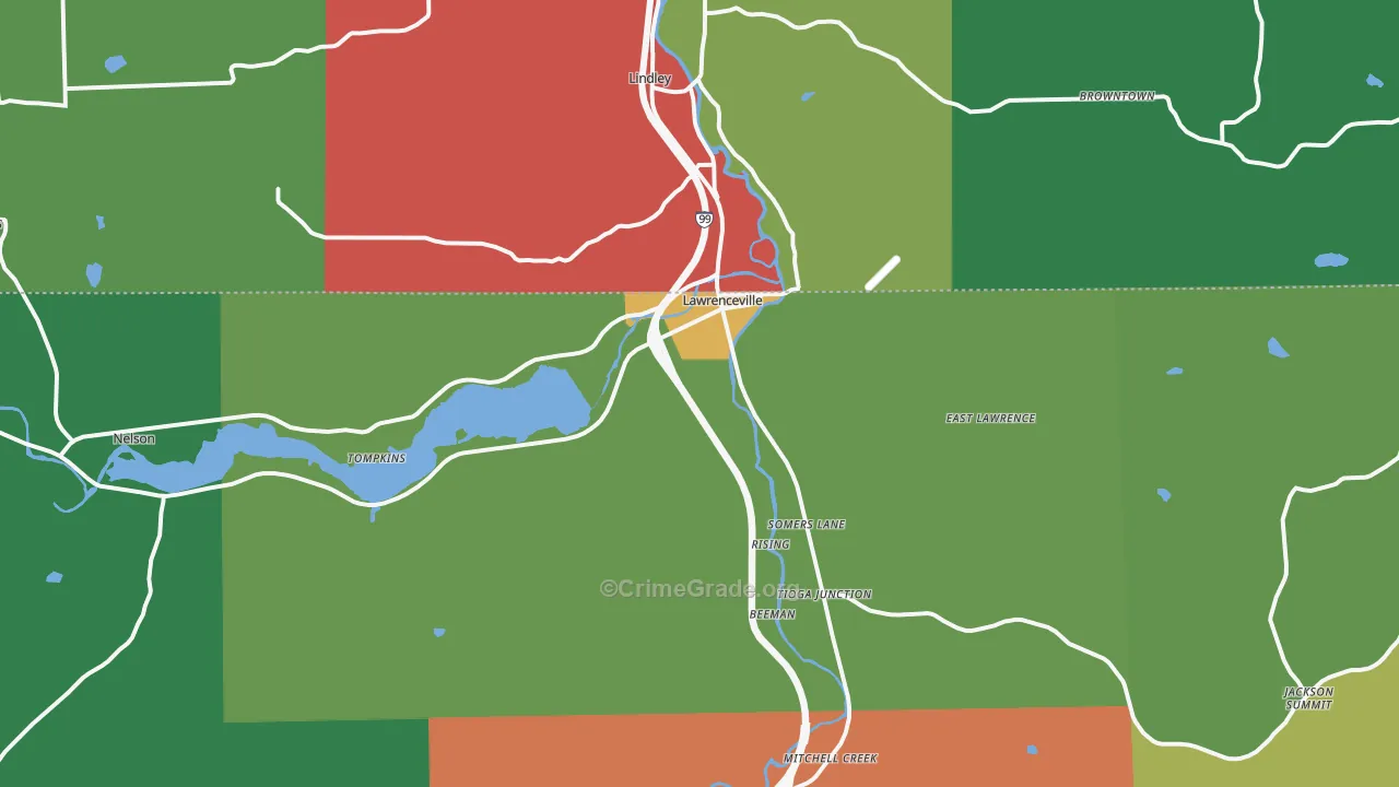 Lawrenceville, PA Map of Assault Rates