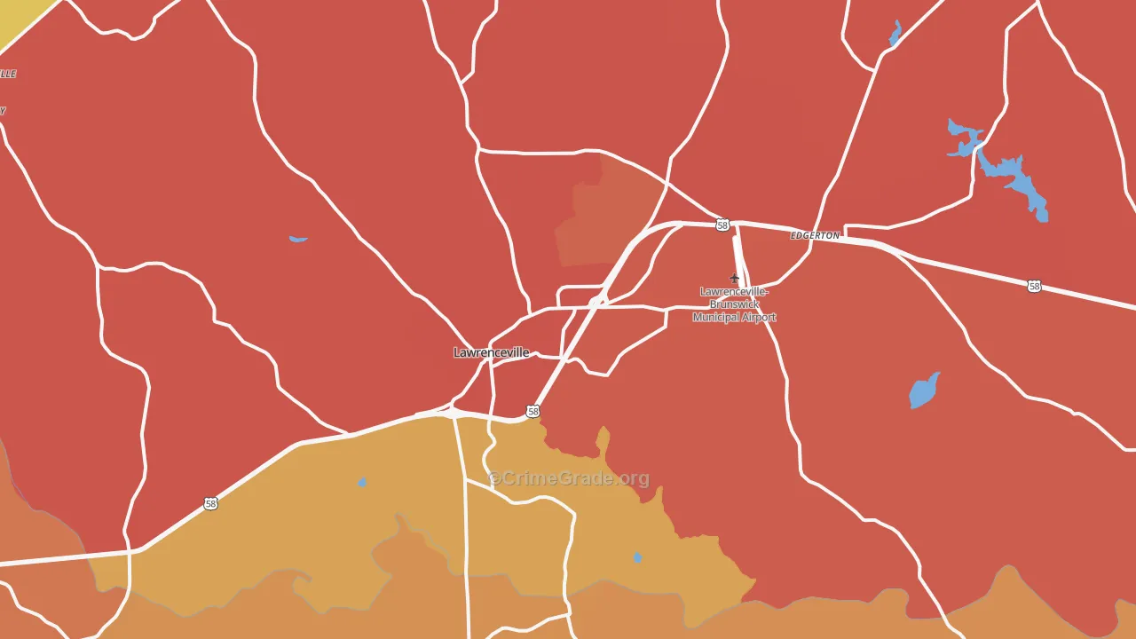 Lawrenceville, VA Map of Assault Rates