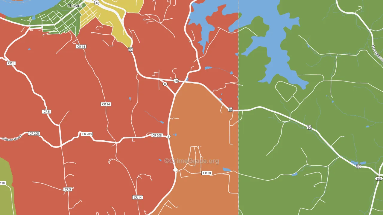 Lawrenceville, WV Map of Assault Rates