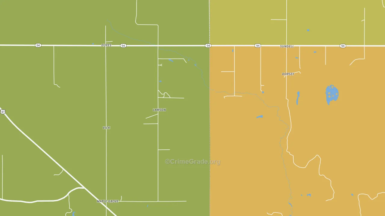 Lawson, MI Map of Assault Rates