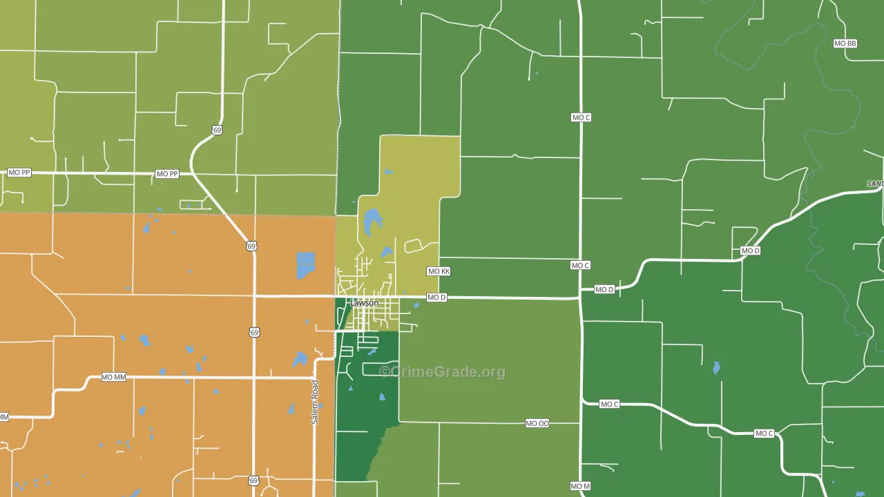 Lawson, MO Map of Assault Rates