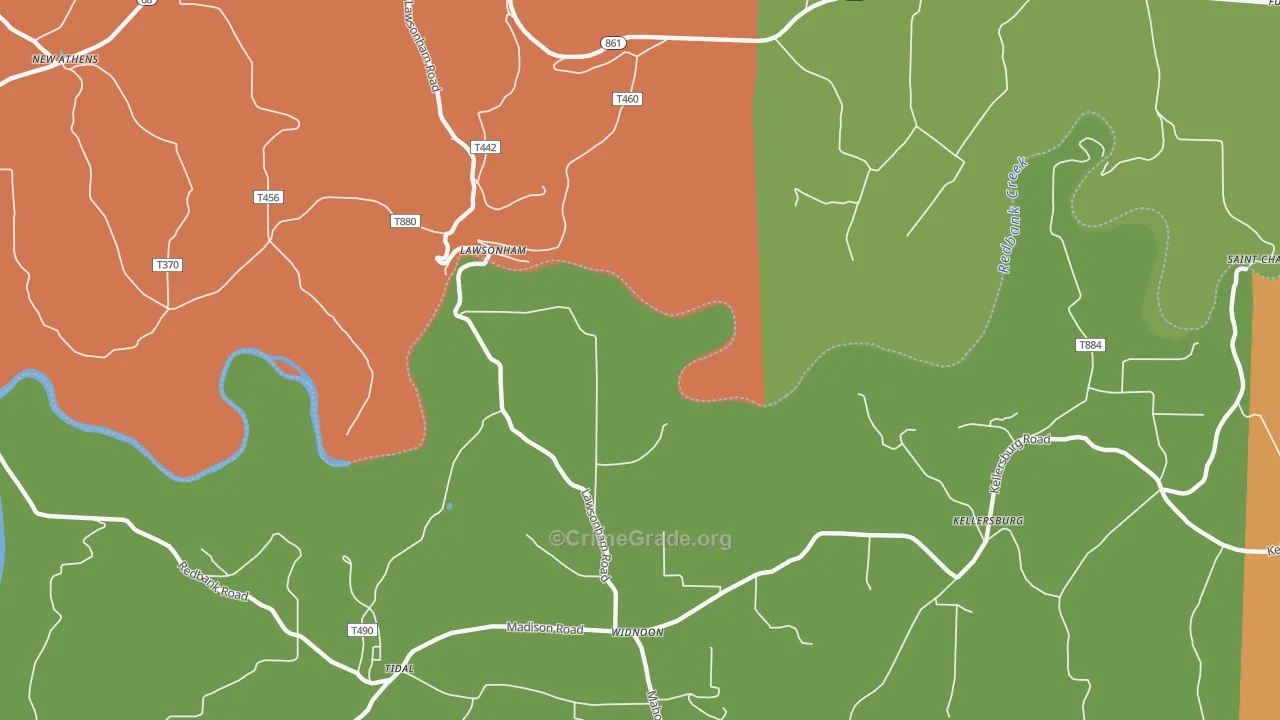 Lawsonham, PA Map of Assault Rates