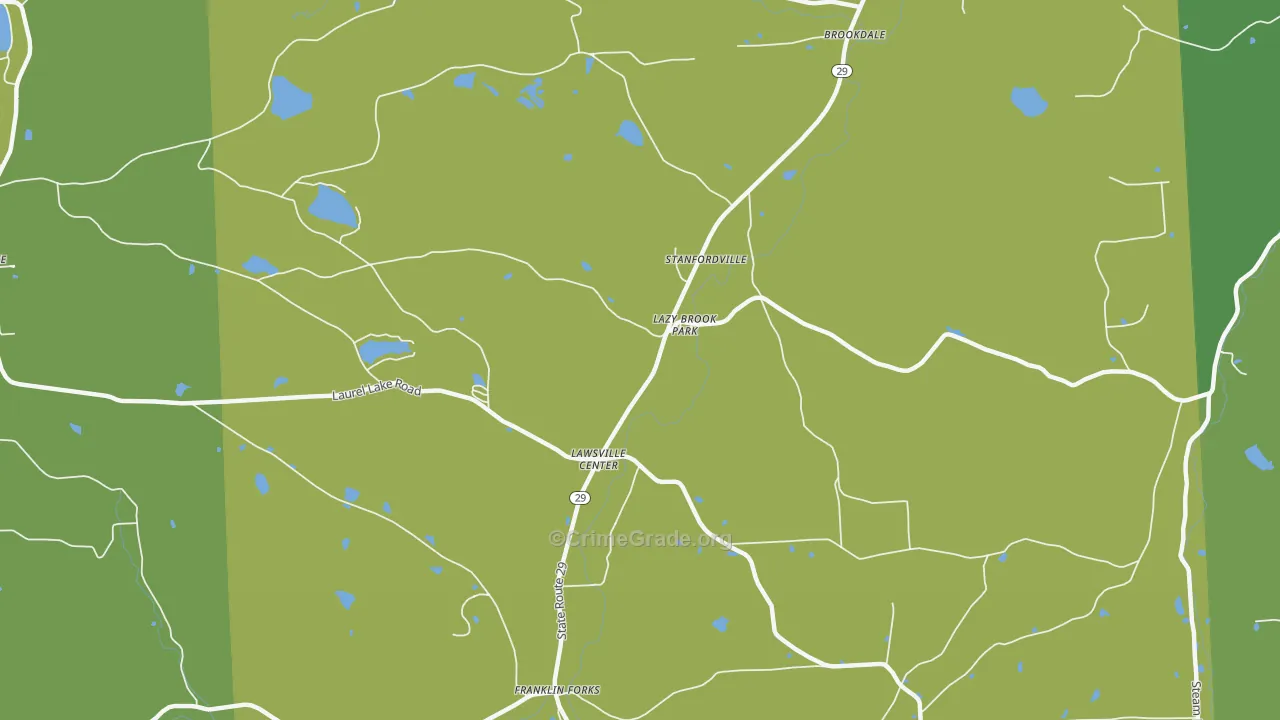 Lawsville Center, PA Map of Assault Rates