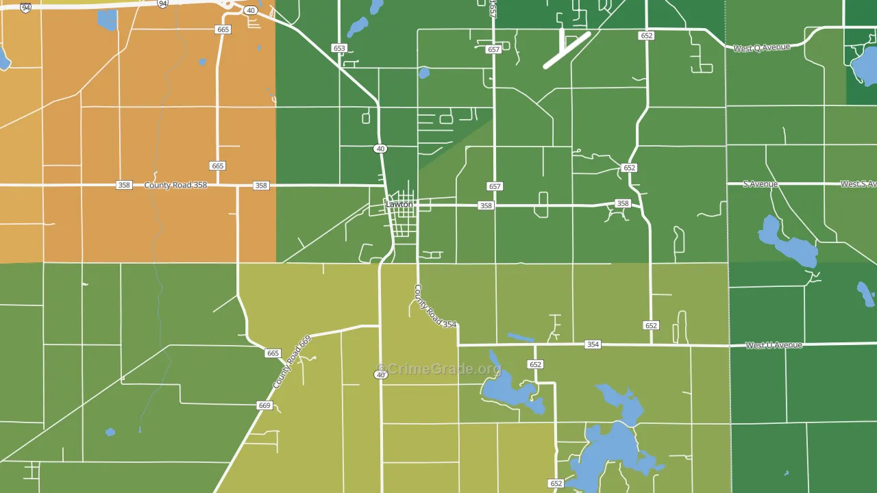Lawton, MI Map of Assault Rates