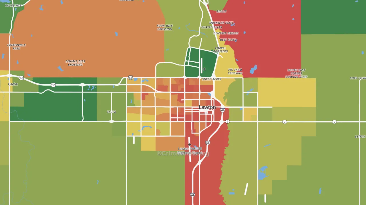 Lawton, OK Map of Assault Rates