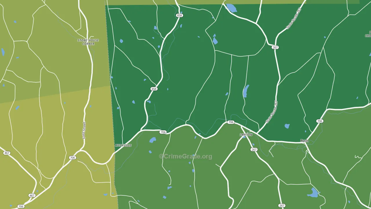 Lawton, PA Map of Assault Rates