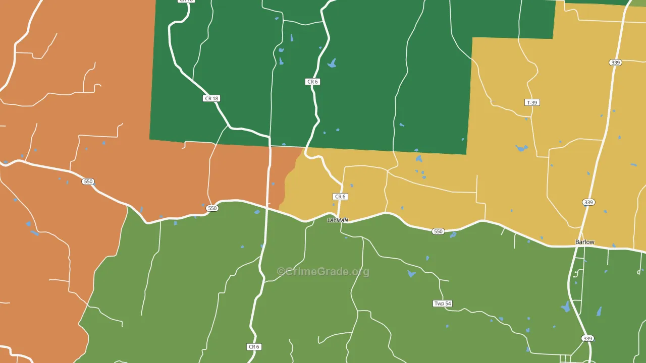 Layman, OH Map of Assault Rates