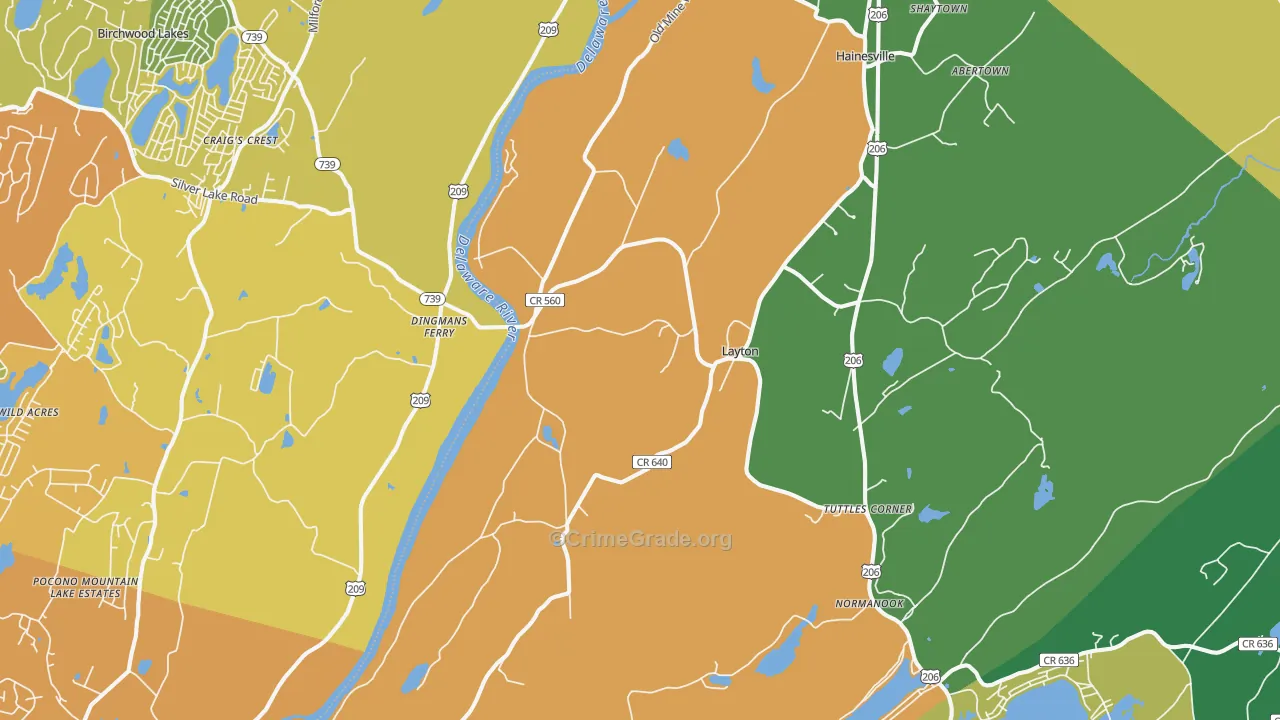 Layton, NJ Map of Assault Rates