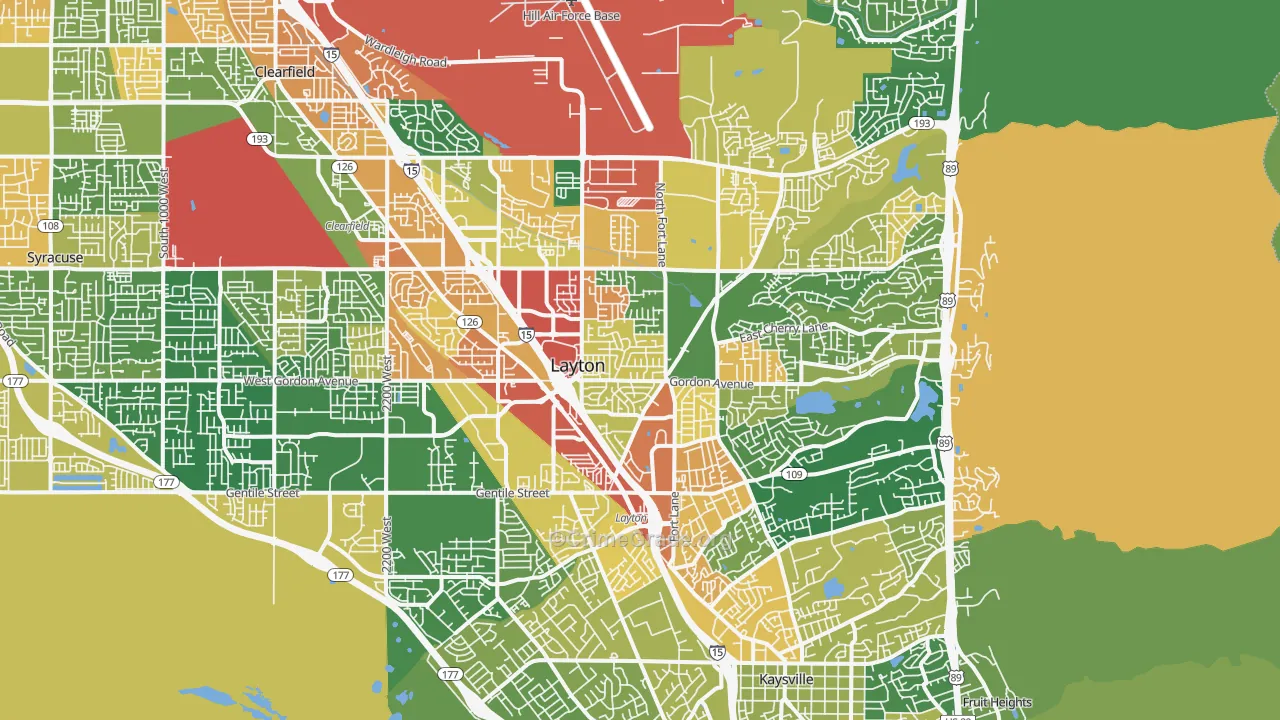 Layton, UT Map of Assault Rates