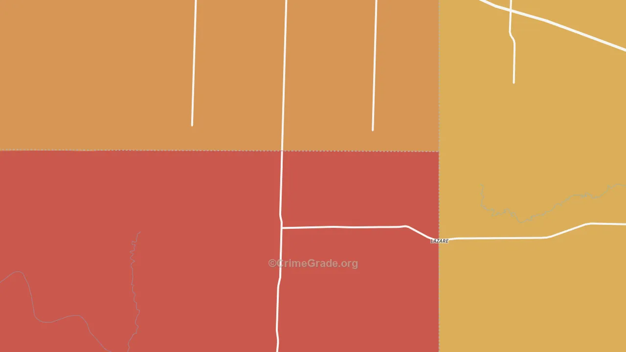Lazare, TX Map of Assault Rates