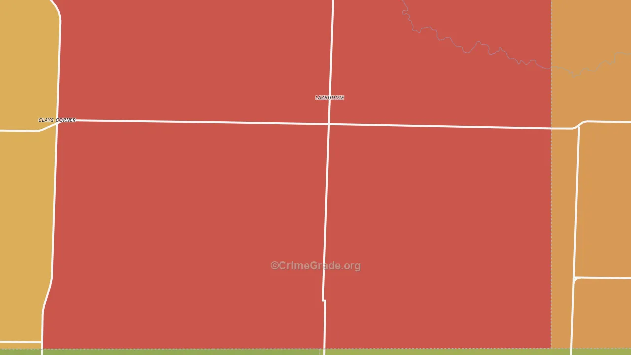 Lazbuddie, TX Map of Assault Rates
