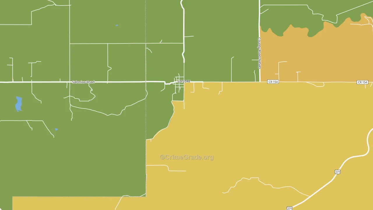 Le Flore, OK Map of Assault Rates