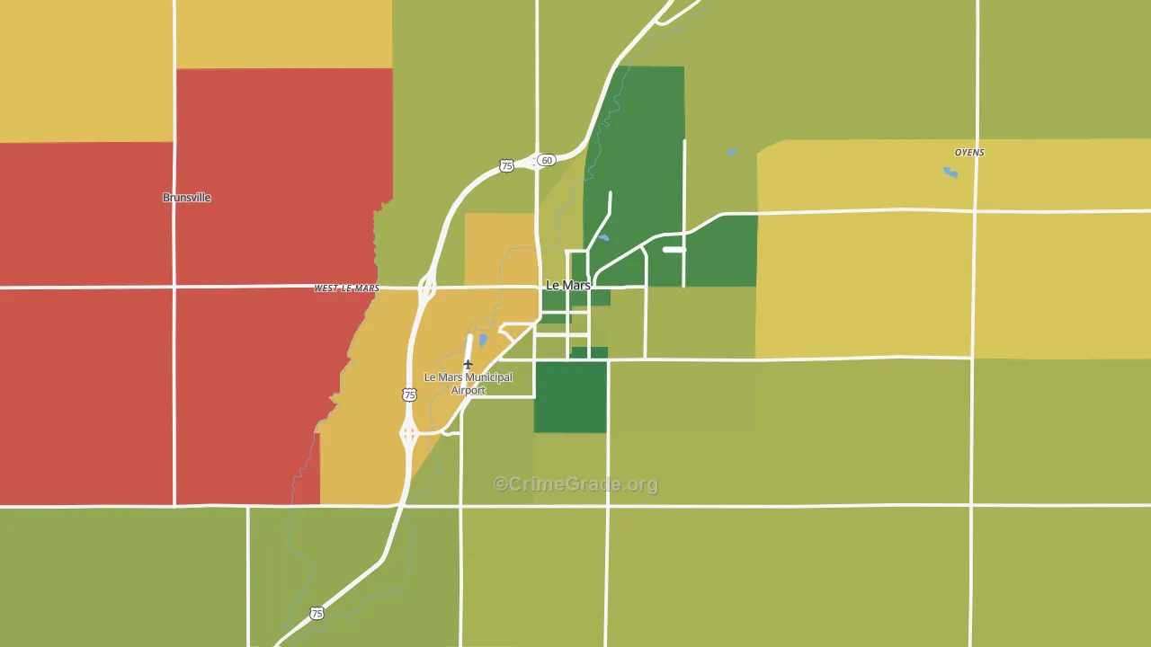 Le Mars, IA Map of Assault Rates