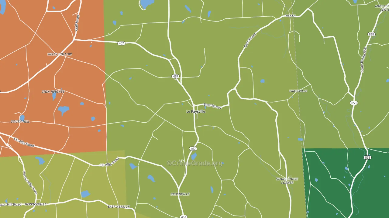 Le Raysville, PA Map of Assault Rates