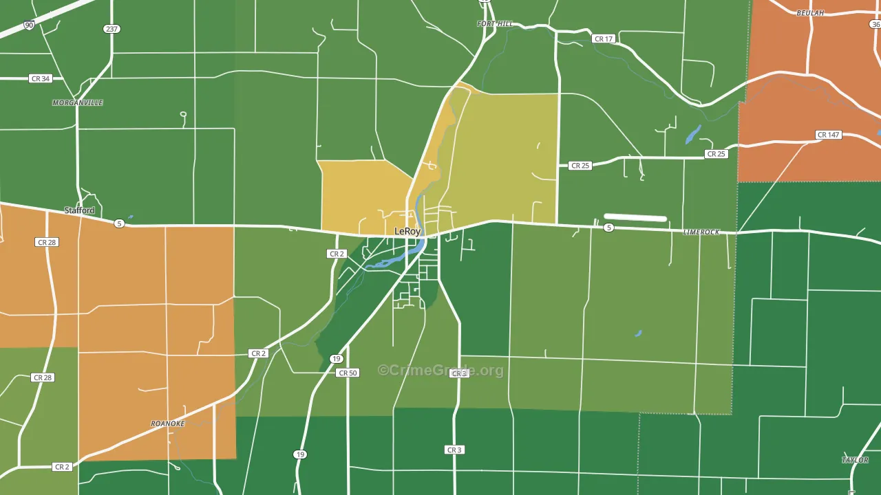 Le Roy, NY Map of Assault Rates