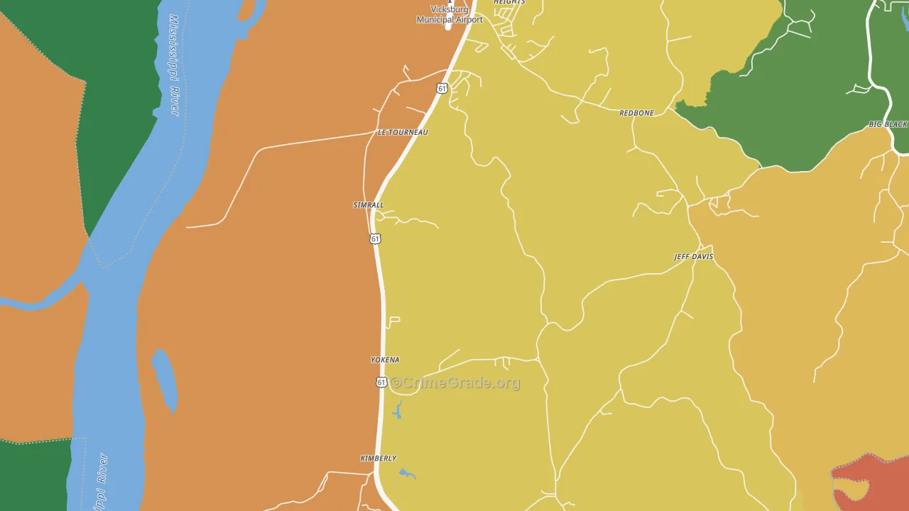 Le Tourneau, MS Map of Assault Rates