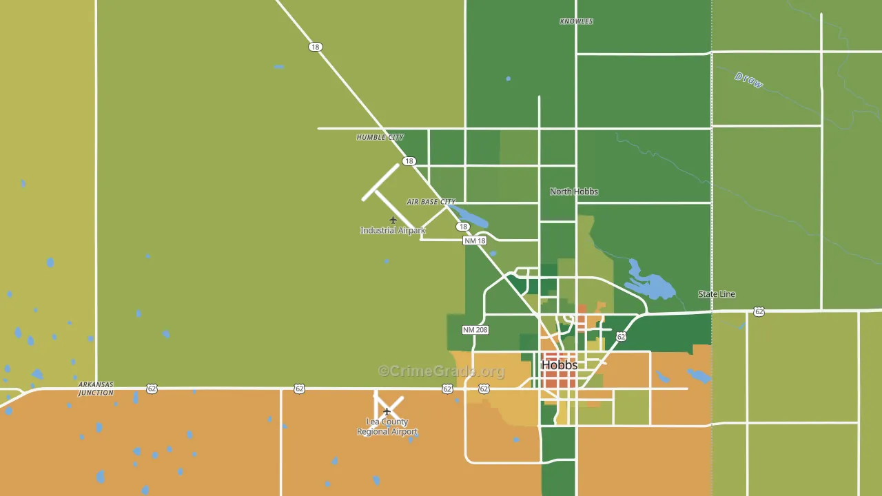 Lea County, NM Map of Assault Rates