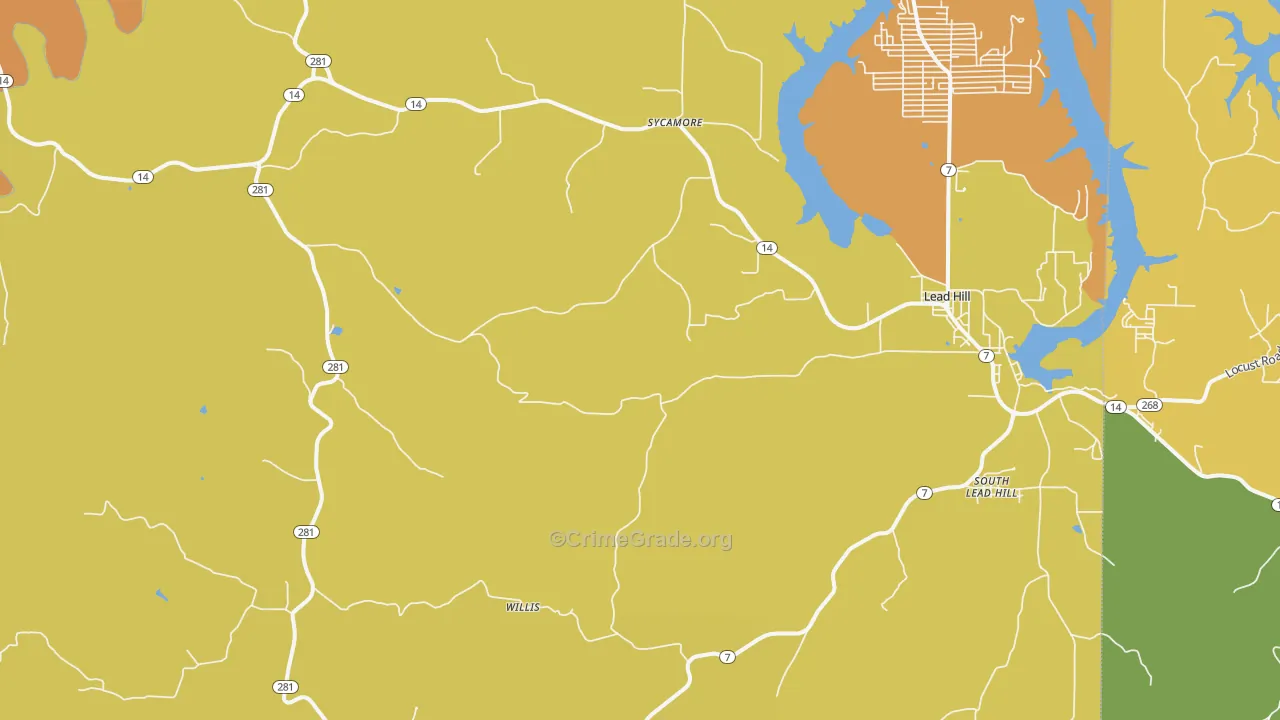 Lead Hill, AR Map of Assault Rates