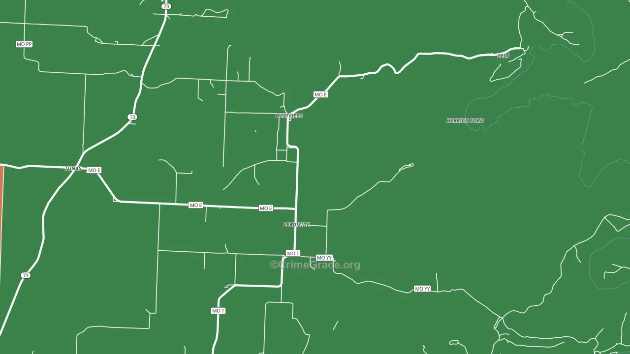 Leadmine, MO Map of Assault Rates