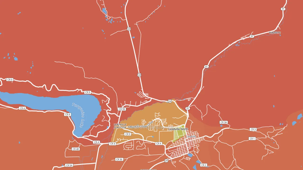 Leadville North, CO Map of Assault Rates