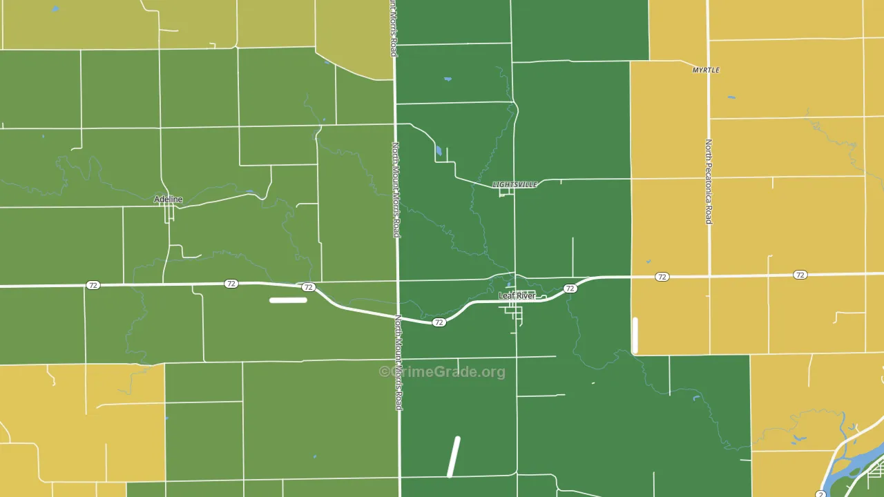 Leaf River, IL Map of Assault Rates