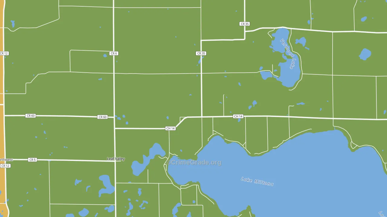 Leaf Valley, MN Map of Assault Rates