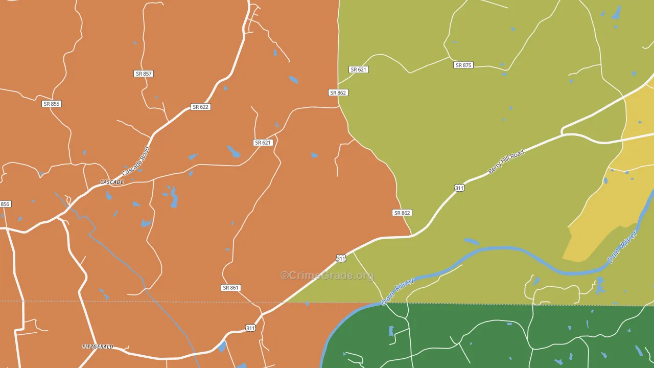 Leaksville Junction, VA Map of Assault Rates