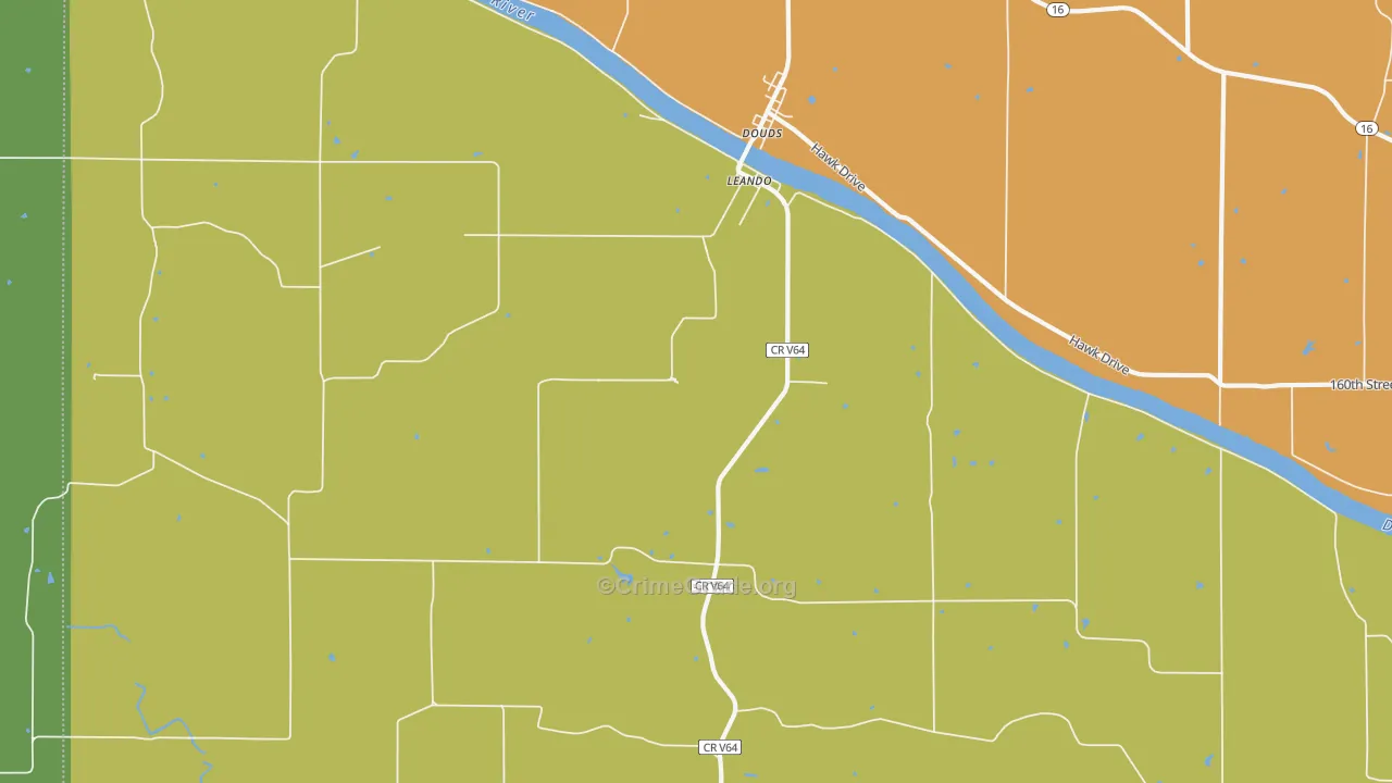 Leando, IA Map of Assault Rates