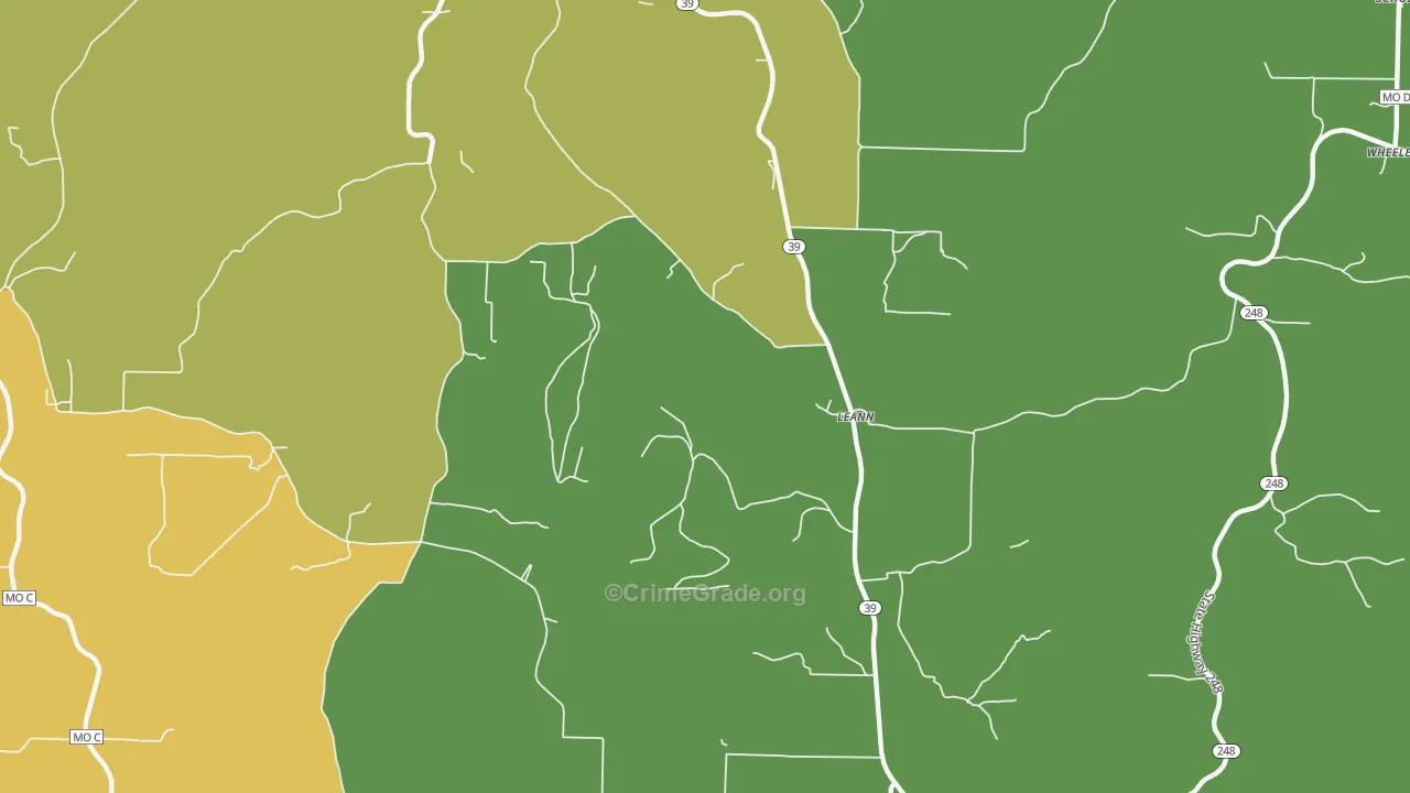 Leann, MO Map of Assault Rates